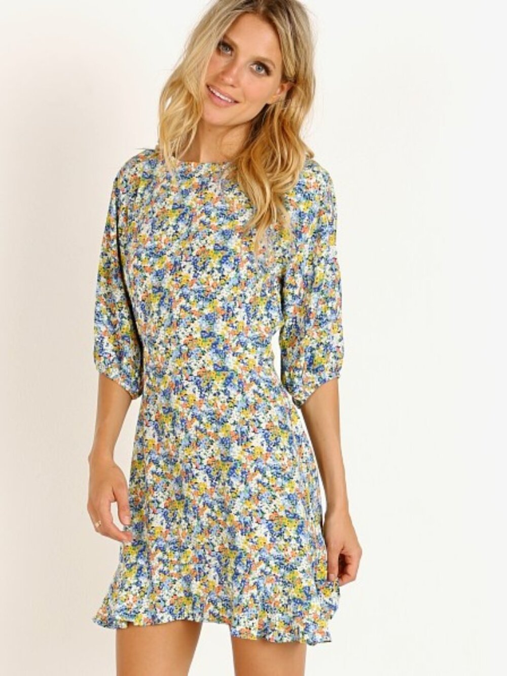 Faithfull The Brand Jeanette Mini Dress In Vionett Floral Women's Size 4 Boho